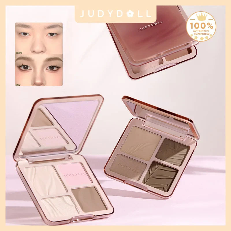 Judydoll Highlighter & Contour Palette, Matte & Shimmer, Sculpt & Define, Natural Finish, Nose & Jawline Contour, Beginner LadyShow.Store