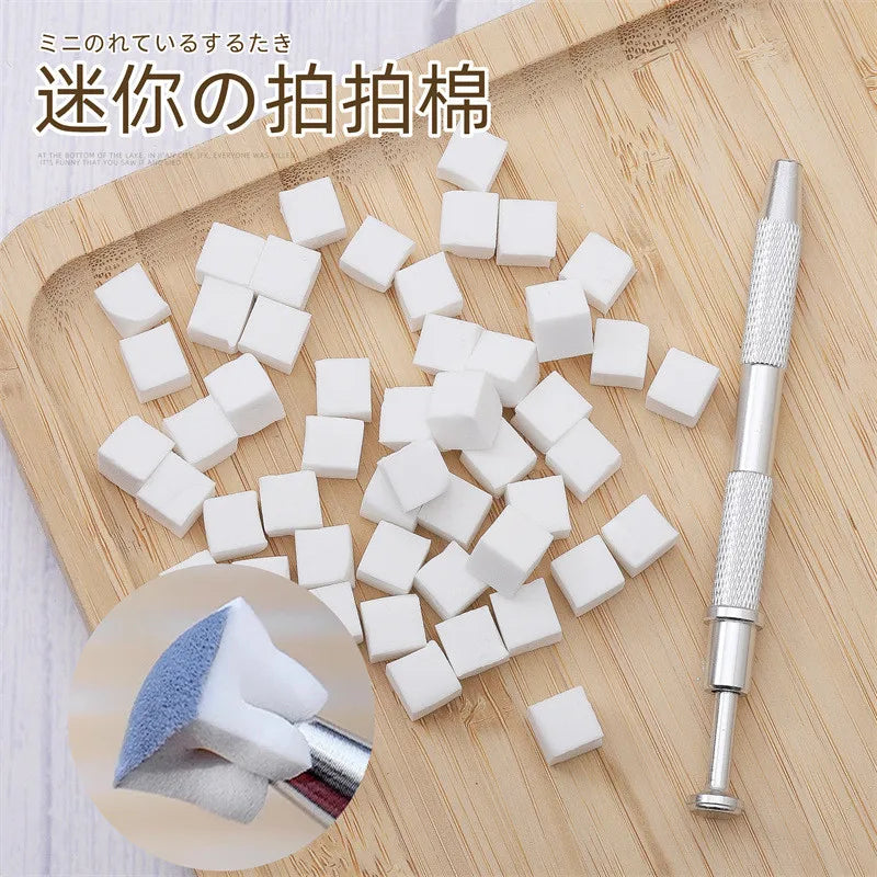 50PCS Sponge Gradient Nail Art Stamper Tools Gel Polish Color Gradient Brush Glitter Powder Dotting Pen For Manicure Accessories Tri Light Beauty