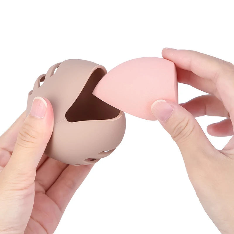 1PC Makeup Sponge Holder Eco-Friendly Silicone Multi-hole Beauty Sponge Storage Case Travel Protable Cosmetic Puff Holder Box Pi-Mart