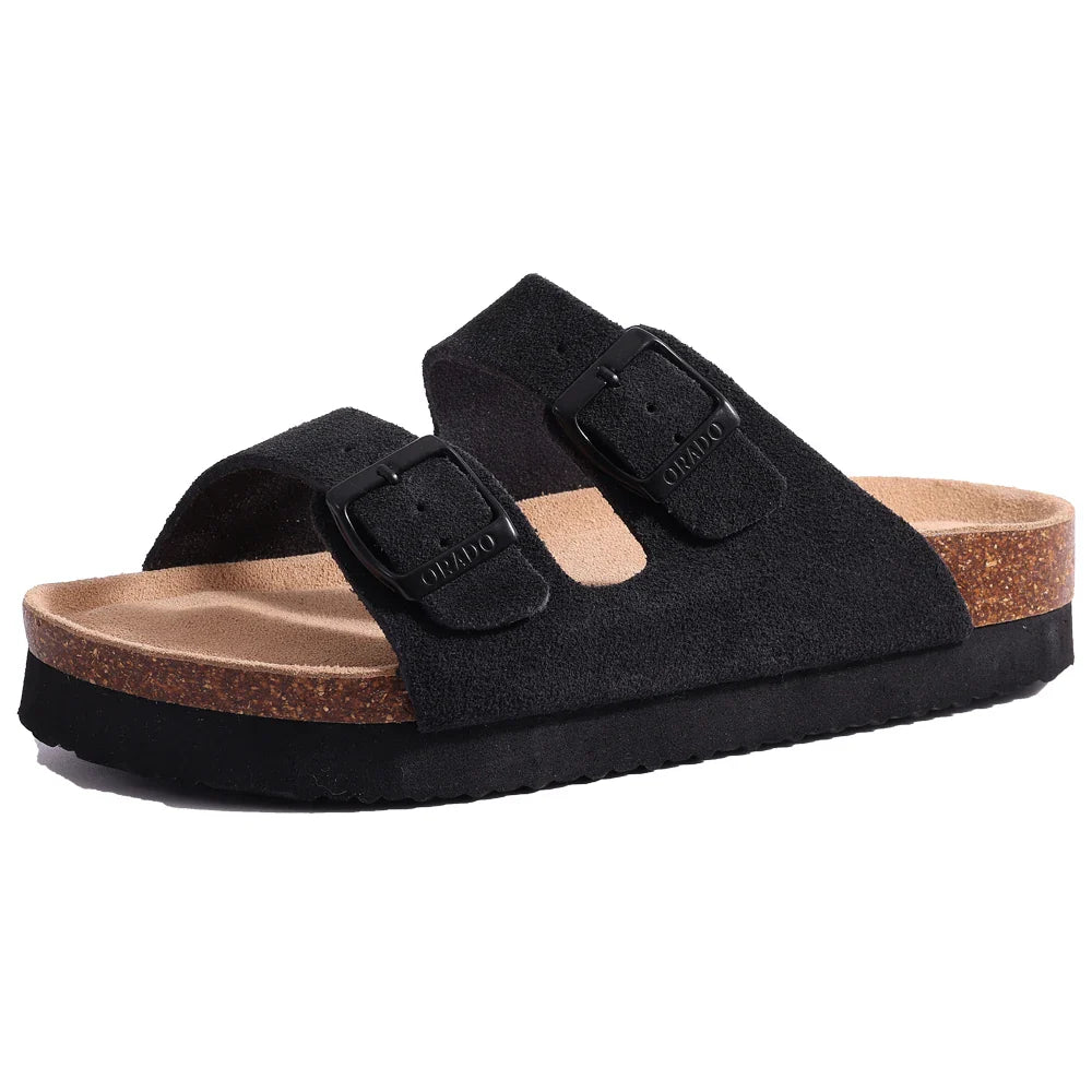 Litfun New Women Clogs For Women Fashion Cork Suede Mules Slipper Classic Cork Antislip For Outdoor Slippers With Arch Support LadyShow.Store