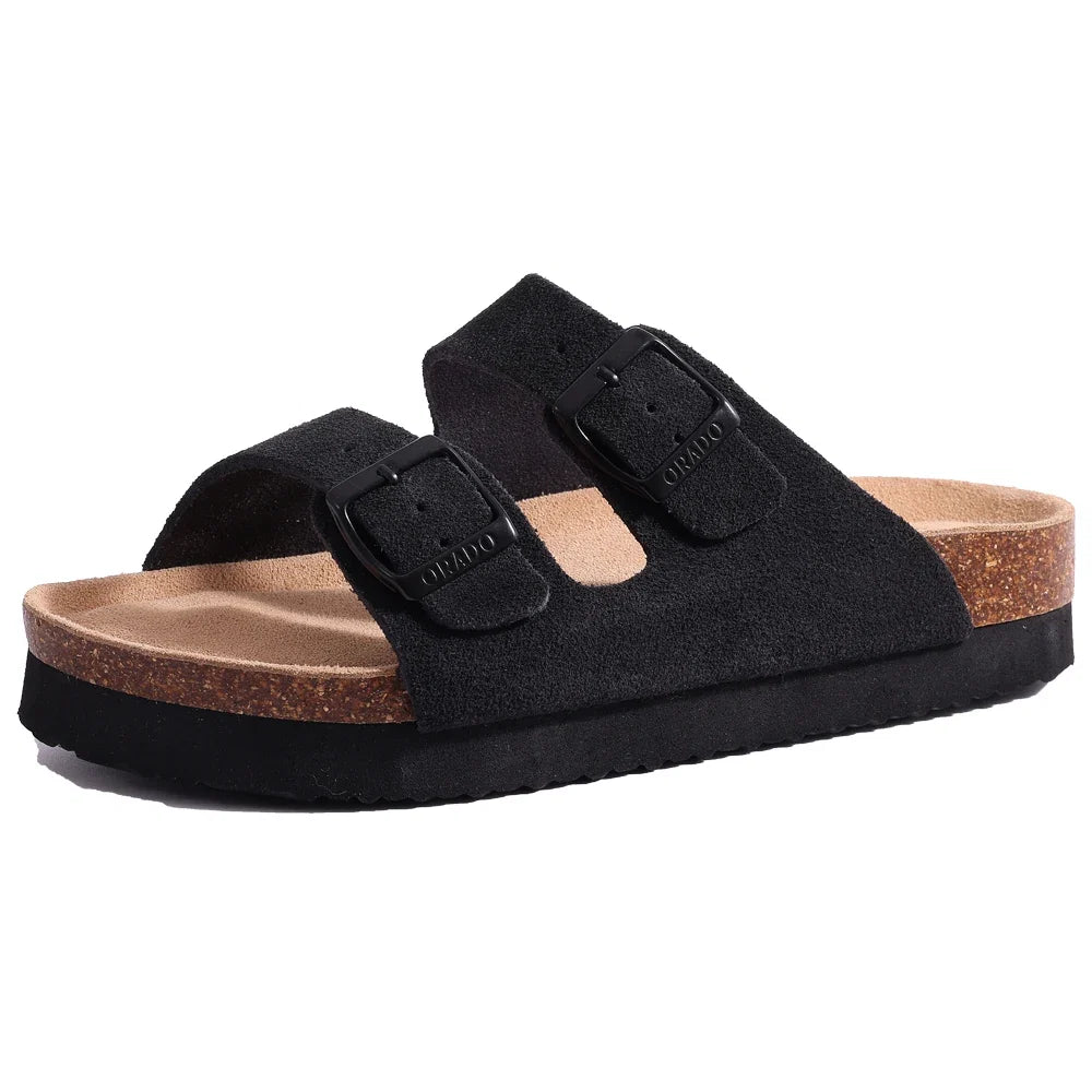 Litfun New Women Clogs For Women Fashion Cork Suede Mules Slipper Classic Cork Antislip For Outdoor Slippers With Arch Support LadyShow.Store