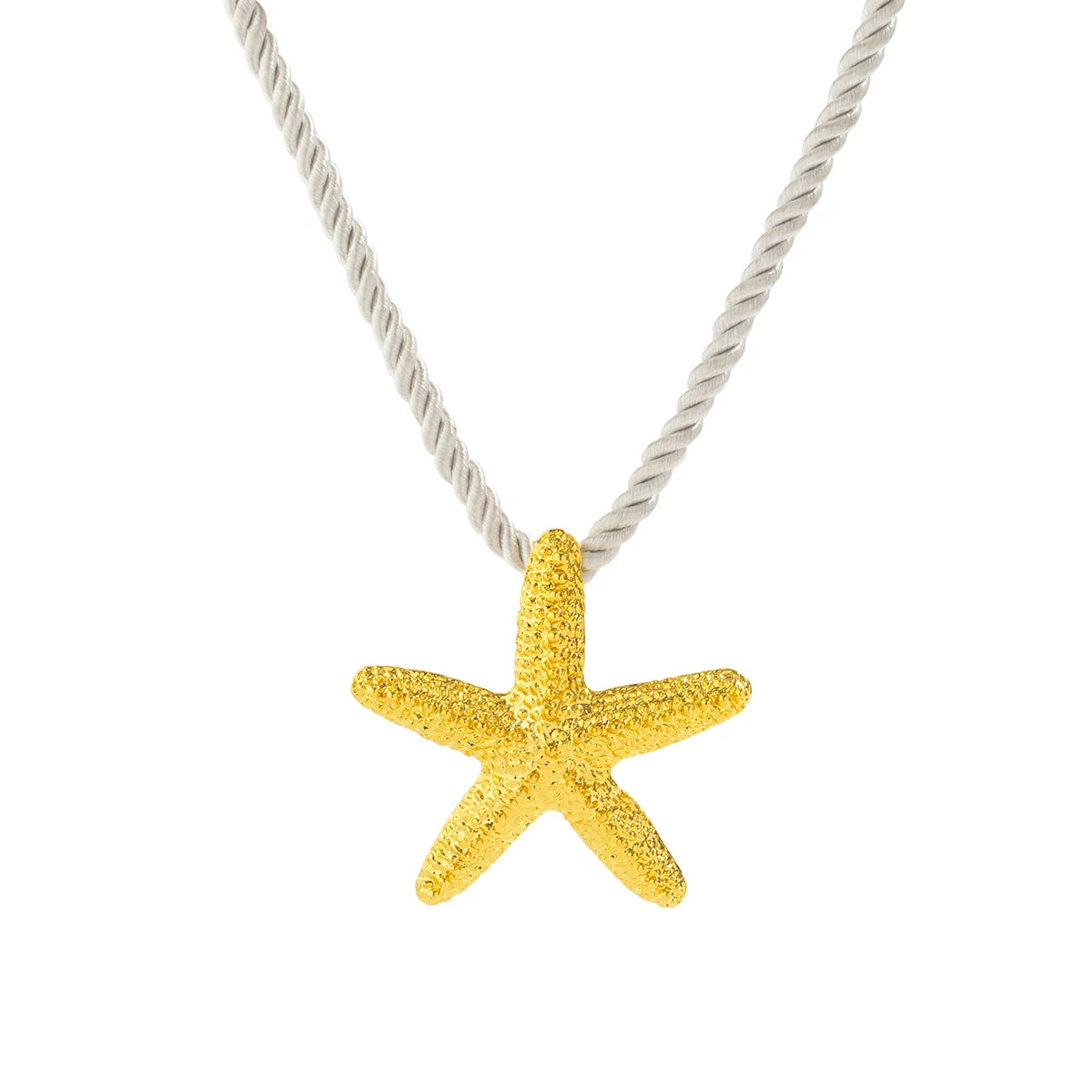 IngeSight.Z Exaggerated Big Starfish Pendant Necklace Women Punk White Thick Rope Chain Choker Necklace Party Jewelry Gift Pi-Mart