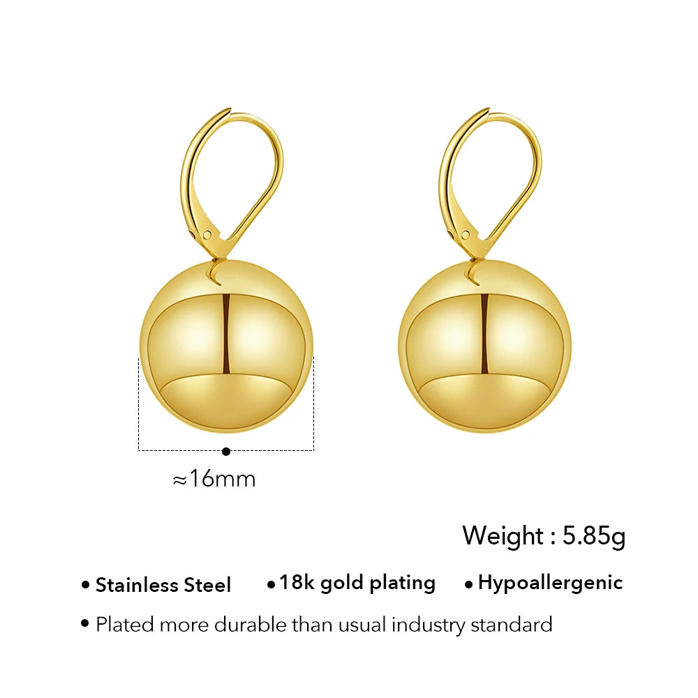 ENFASHION Aretes De Mujer Grossy Hollow Steel Ball Earrings For Women's Stainless steel 18K Plated Gold Fashion Jewelry E251838 Pi-Mart