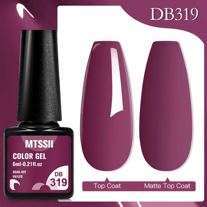 Mtssii 6ML Chocolate Color Gel Nail Polish Brown Semi Permanent UV Gel Autumn Winter Popular Soak Off Nail Art Gel Varnishes Tri Light Beauty