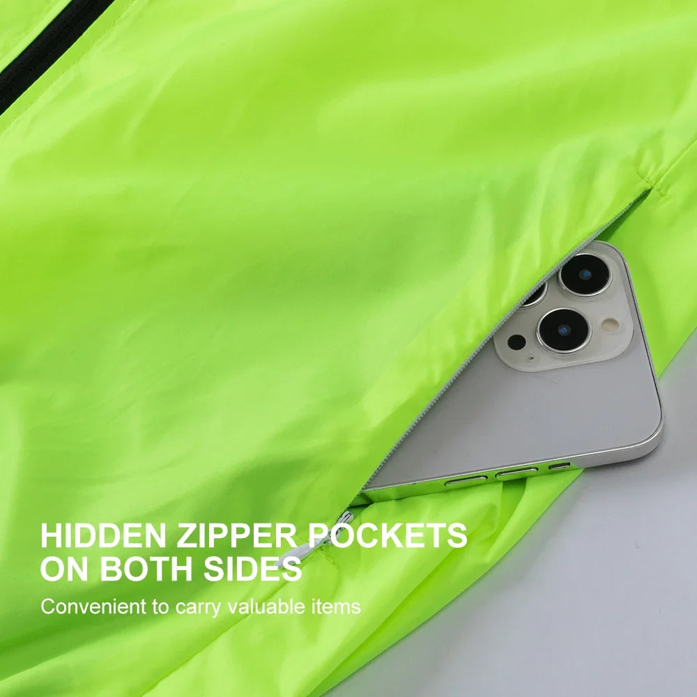HISERWA Cycling Windbreaker Windproof Waterproof Reflective Bicycle Jacket Ultralight MTB Road Bike Jersey Portable Cycling Coat LadyShow.Store