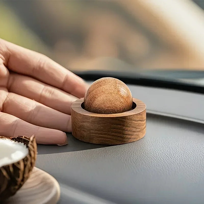 Car Wooden Essential Oil Diffusers-Spherical Design Natural Fragrance Dispersion Bedroom Decor Diffuser Car Home Room Fragrance Pi-Mart