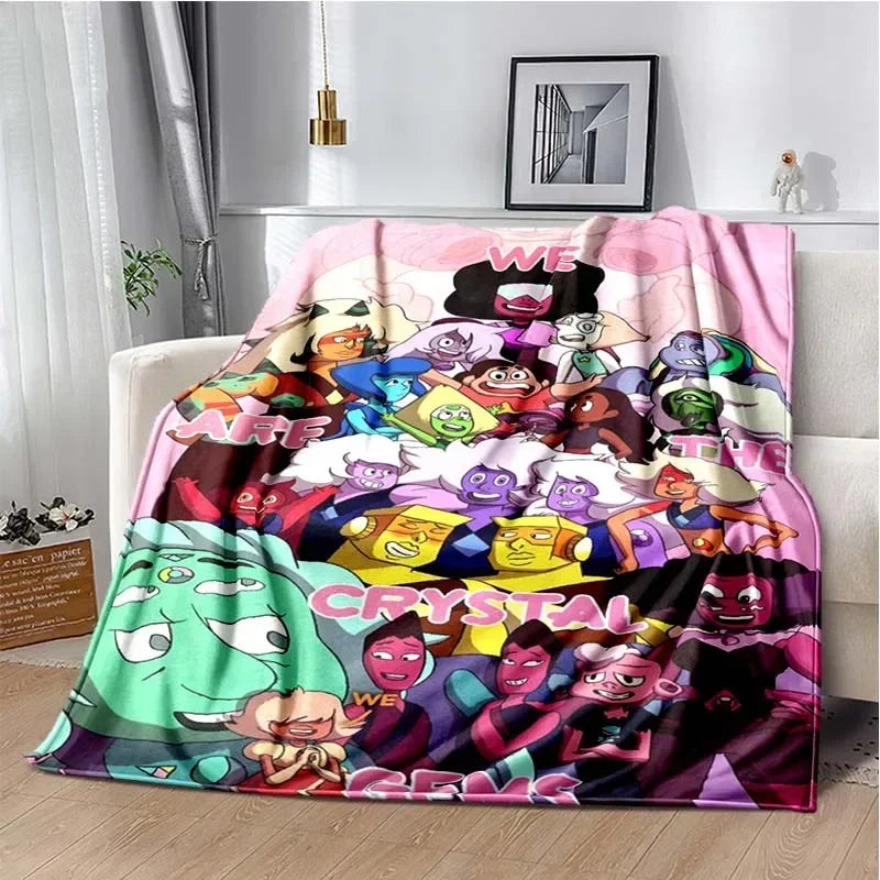 Steven Universe Cute Cartoon Blanket Kid's Warm Flannel Throw Blanket for Bed Bedroom Sofa Travel Picnic Blanket Birthday Gift Pi-Mart