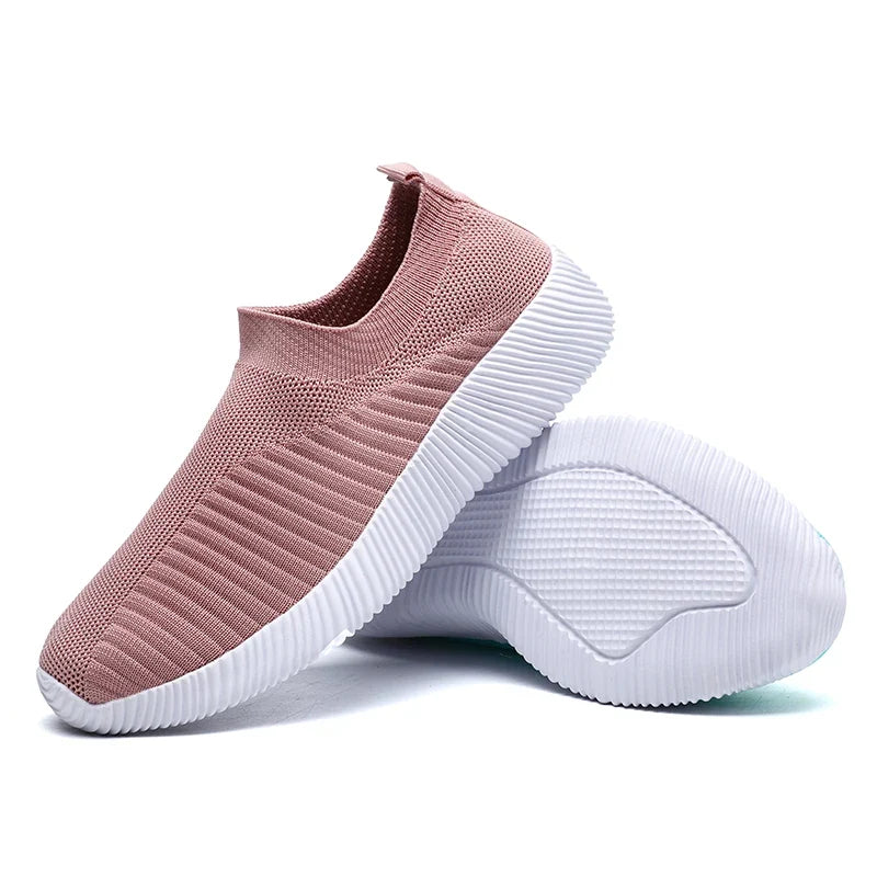 Women Vulcanized Shoes High Quality Women Sneakers Slip On Flats Shoes Women Loafers Plus Size 43 Walking Flat LadyShow.Store
