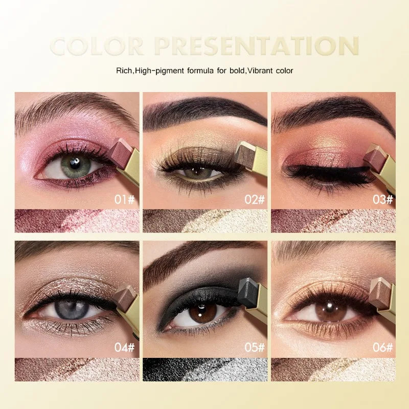 Double Color Eyeshadow Stick Glitter Highlight Shadow Stick Eye Makeup Waterproof Lasting Shimmer Metallic Eyeshadow Makeup LadyShow.Store