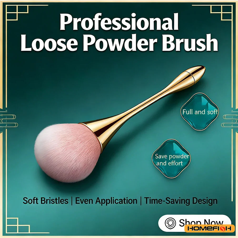 Small Fluffy Soft Powder Brush for Blush & Setting Powder, Waist Design Beauty Tool Tri Light Beauty