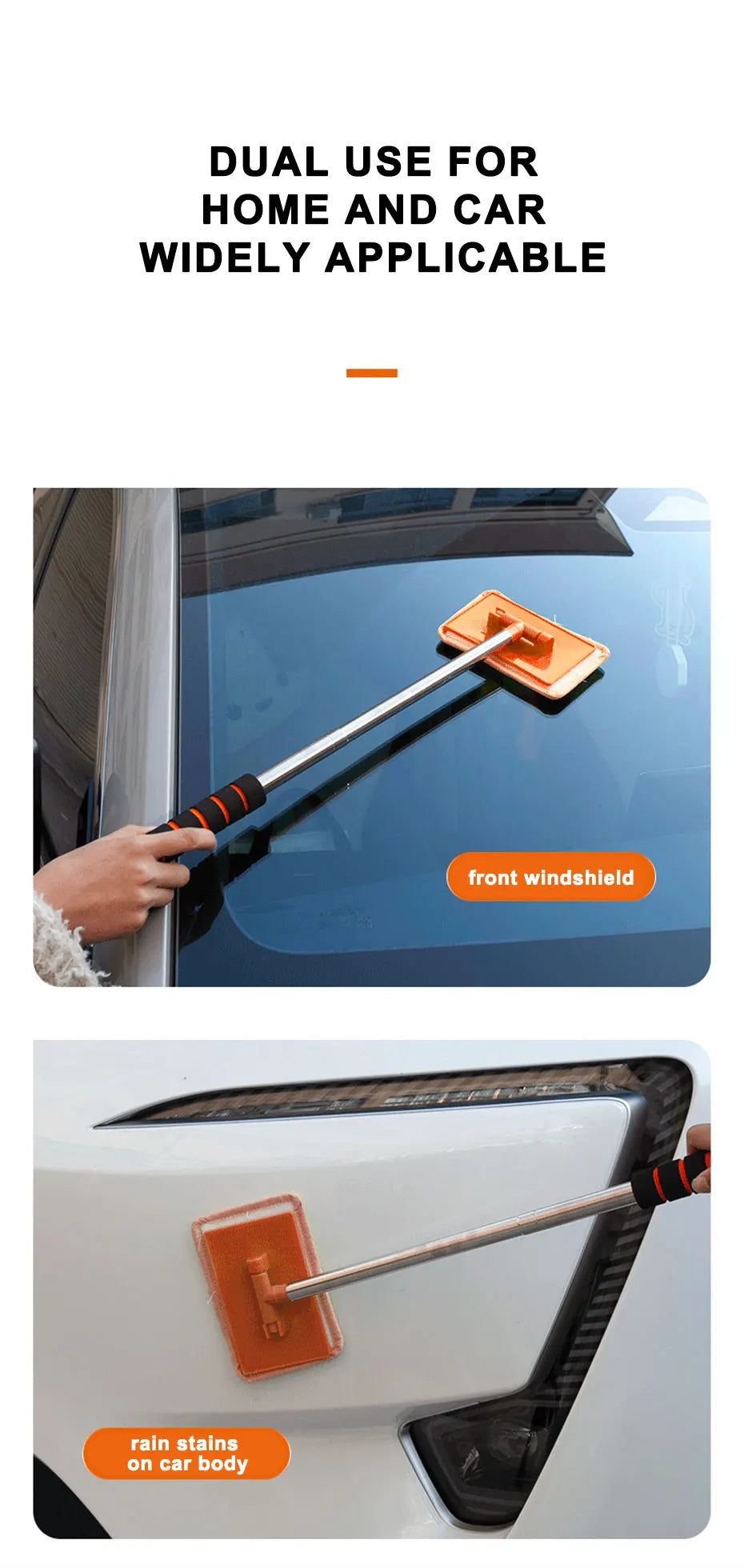 SEAMETAL Car Front Windshield Defogging Brush Telescopic Long Handle Car Household Glass Clean Brushes Dust Remover Tool Pi-Mart