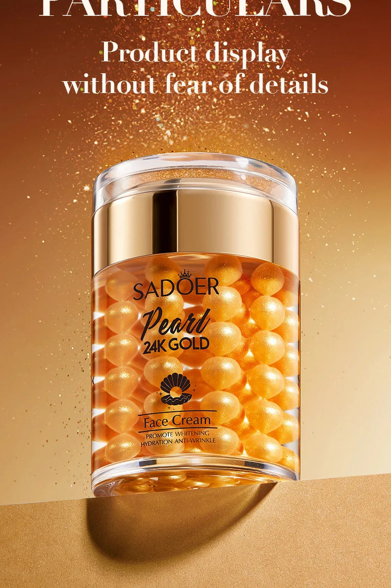 SADOER 24K Golden Pearl Collagen Face Cream Moisturizing Brightening Hydrating Firming Facial Cream Face Skin Care Products Pi-Mart