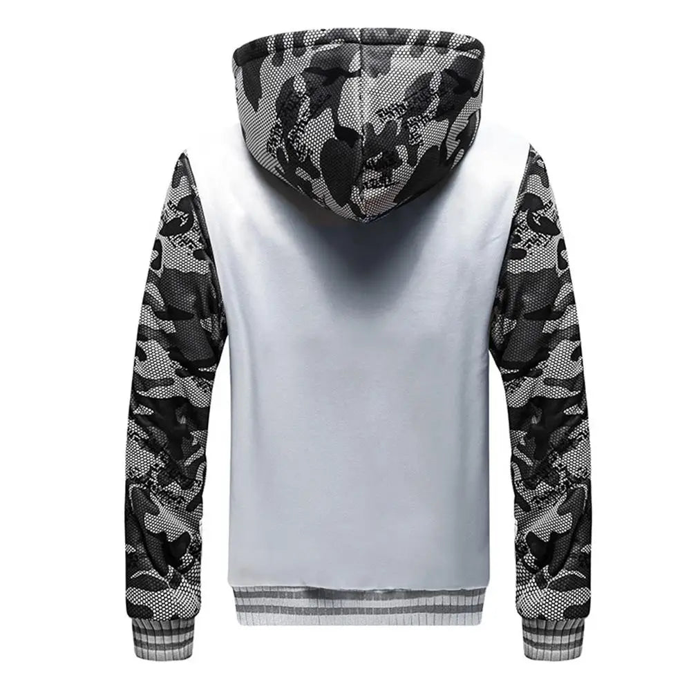 Men's Jacket Camouflage Thicken Winter Jackets for Men Fleece Long Sleeve Coat Man Casual Hoodies Streetwear Men's Coats Pi-Mart