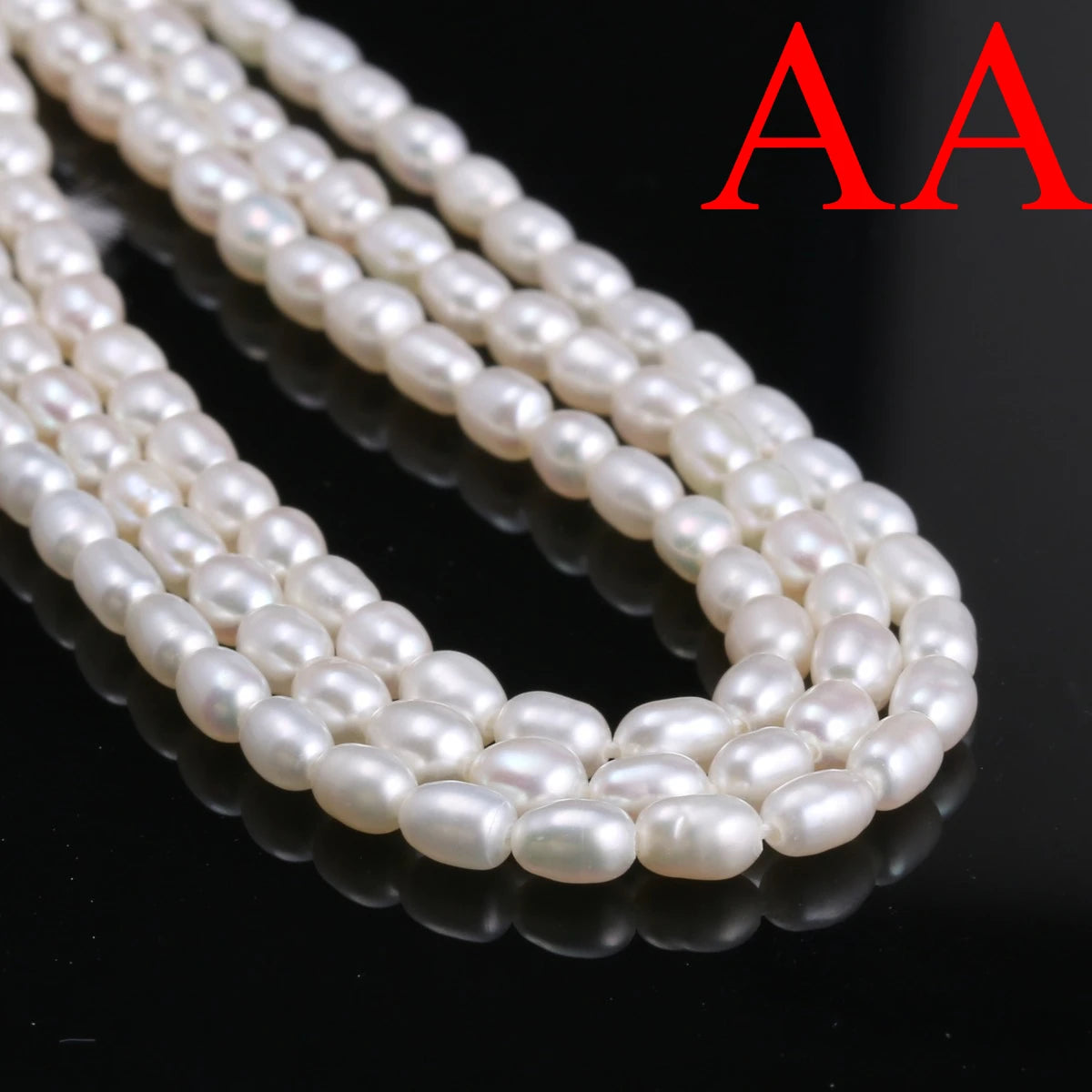 A Natural Freshwater Pearl Bead Rice Shape Christmas Gift Ladies White Jewelry Making DIY Fashion Bracelet Necklace Accessories Pi-Mart