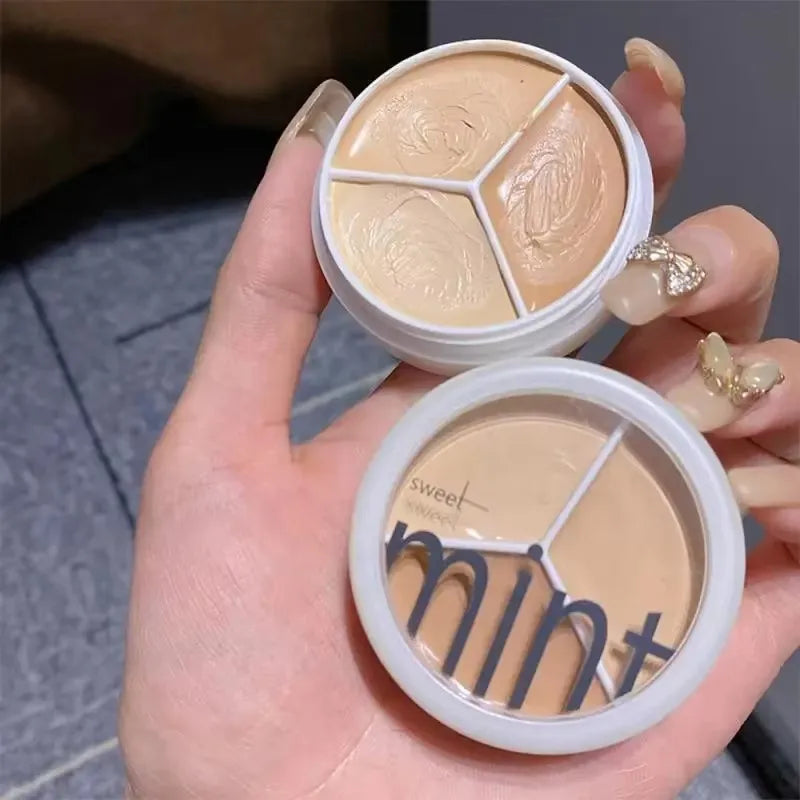 3-Color Concealer Palette Professionally Covers Eyes Dark Circles Spots Pimples Black Lacrimal Groove Repair Foundation Make Up Tri Light Beauty