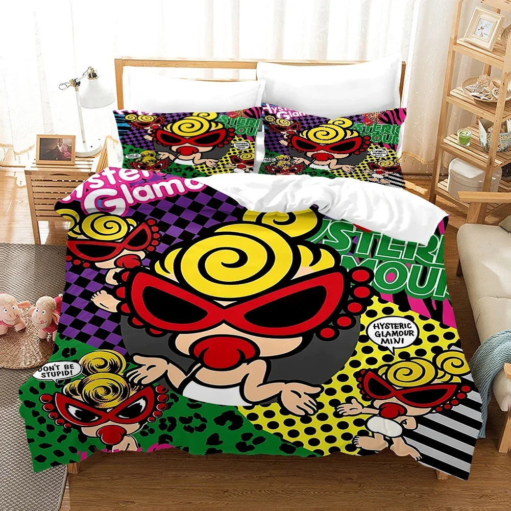 3D Hysteric-Mini Duvet Cover with Pillow Cover Bedding Set Single Double Twin Full Queen King Size Bed Set for Bedroom Decor Pi-Mart