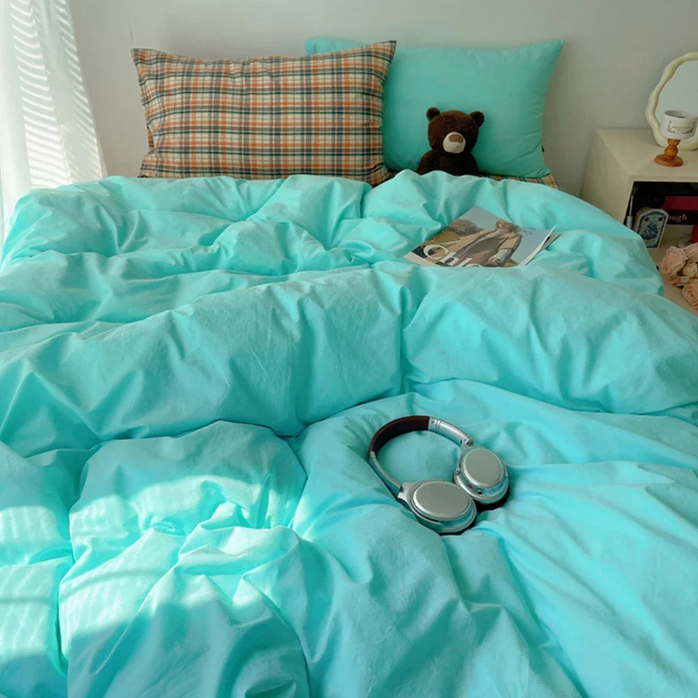 Ins Style Stripes Bedding Duvet Cover Set with Pillowcase bed sheet Full Size Bed Linen Quilt Cover Set Queen/King Double Single LadyShow.Store