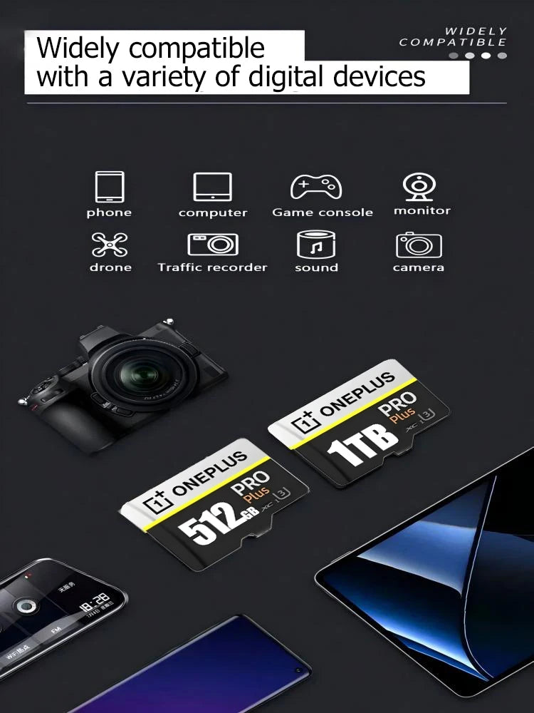 OnePlus 512GB Memory Card 1TB 2TB High Speed Full HD Video Mini SD Card 256GB 128GB Newest Micro Card For Phone Computer Camera Pi-Mart