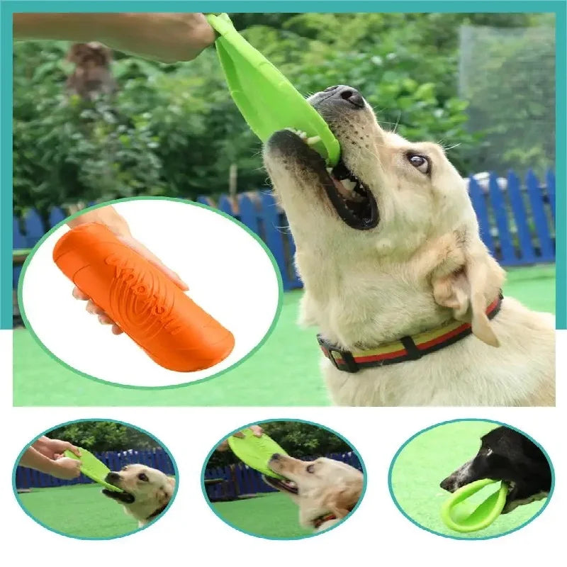 Pet Dog Flying Disk Toy Silicone Material Environmentally Friendly Anti-Chew Dog Puppy Interactive Training Pet Supplies E2 Pi-Mart