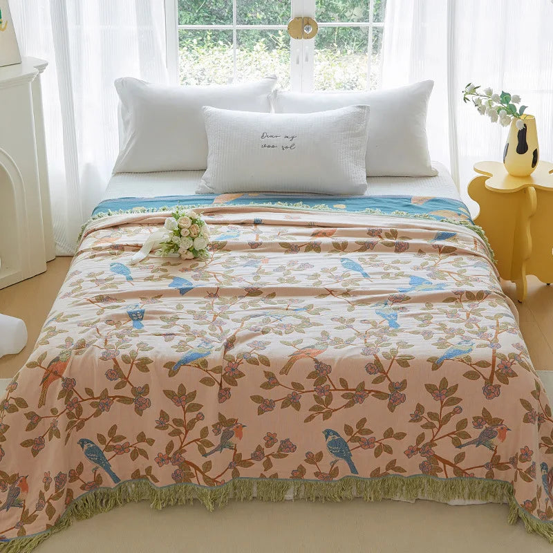 Nordic Throw Blanket For Beds Cotton Double Sided Sofa Cover Sofa Cushion Soft Blanket Leisure Bedspread Four Seasons Thin Quilt Pi-Mart
