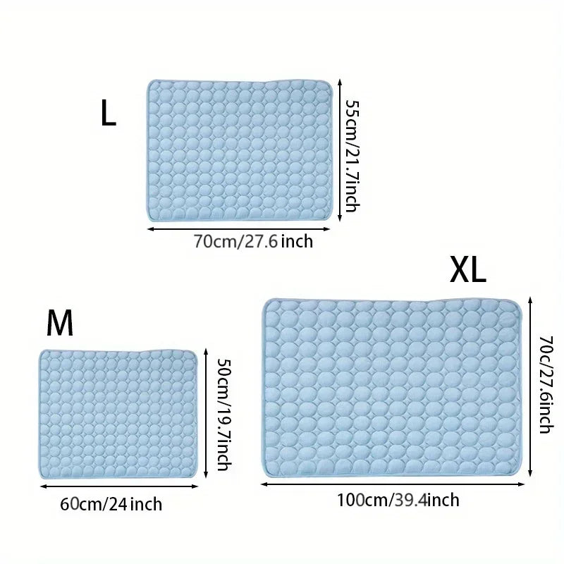 Summer Pet Ice Pad Cool Sleeping Mat Breathable Ice Silk Washable Pet Bed Durable Dog Cat Cushion Pet Supplies for Home Outdoor Pi-Mart