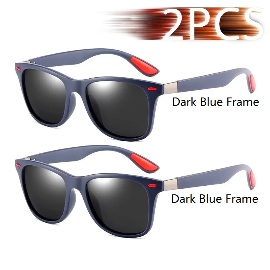 1-2-3PCS Fashion Vintage Square Unisex Driving Fishing Sunglasses Men Women Luxury Brand Designer Sun Glasses Anti-Glare Eyewear Pi-Mart