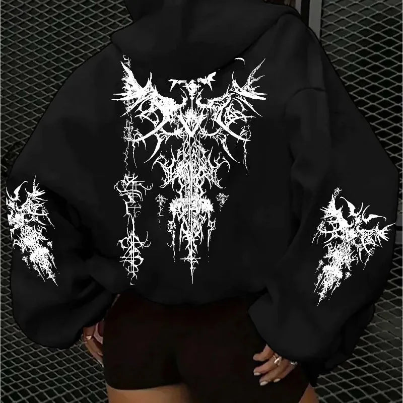 American Gothic Women's Hoodie for Autumn and Winter, New Casual and Fashionable, Suitable for Both Men and Women's Street Wear LadyShow.Store