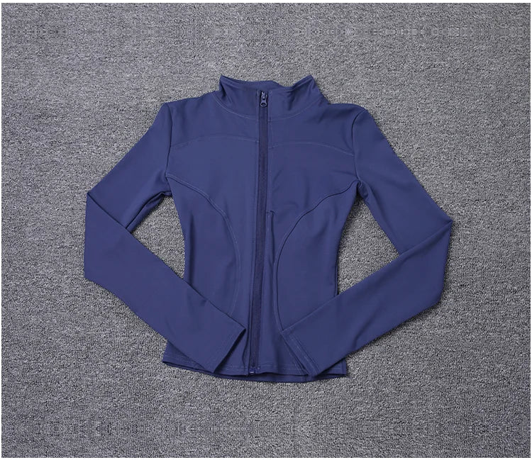 Women Sport Jacket Long Sleeve Shirt Workout Coat Gym Training Clothing Yoga Sportswear Pi-Mart
