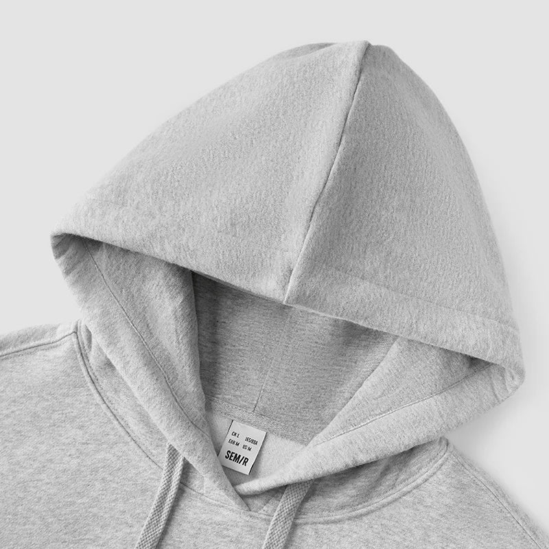 Semir Hoodie Women Fleece Lined Thermal Antibacterial Loose Fit Solid Color 2025 New Winter Casual Pullover LadyShow.Store