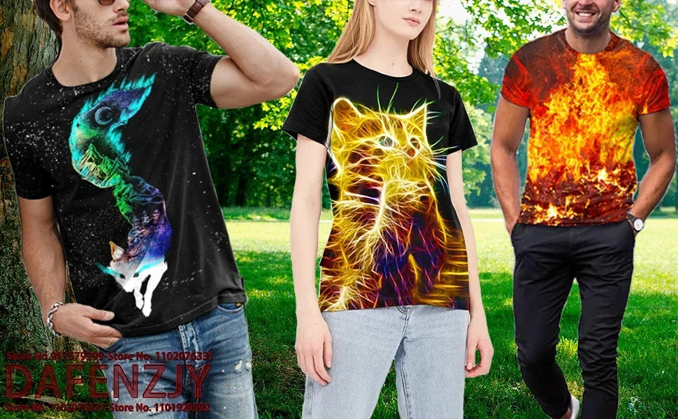 Gathering Novel Funny Men's 3D Printed Short-Sleeve T-Shirt - Crew Neck 3D Top Pi-Mart