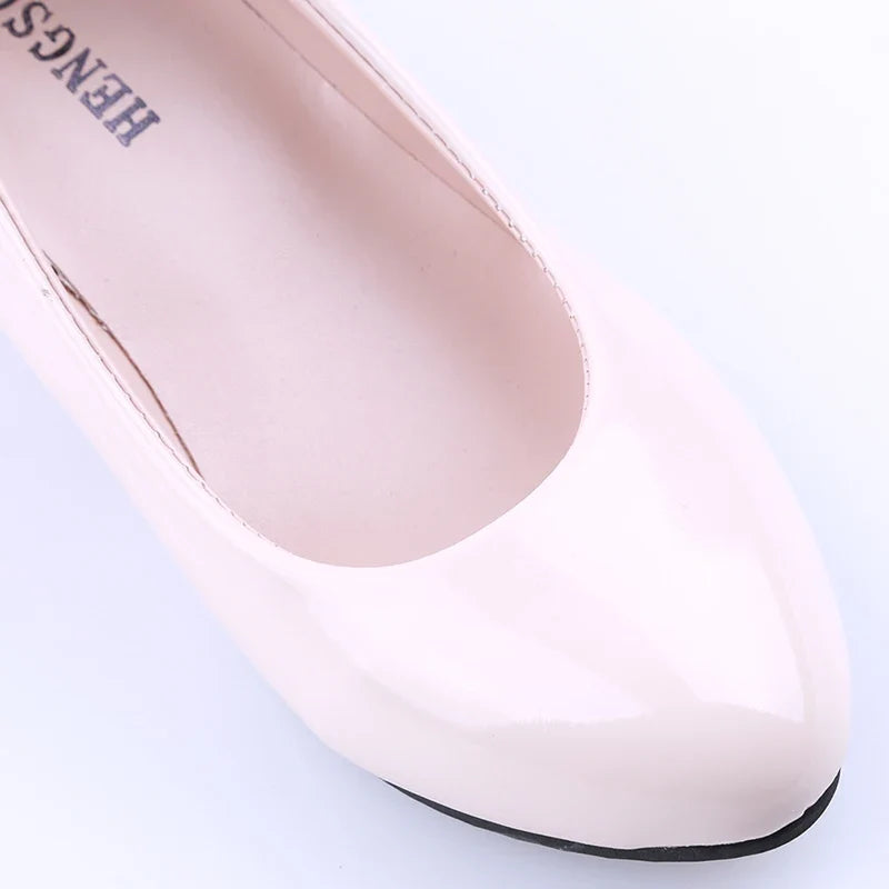 Shoes Ladies Pumps Medium Heel Nude Sexy High Heels Weeding Shoes Women Office Work White Pumps Party Shoes LadyShow.Store