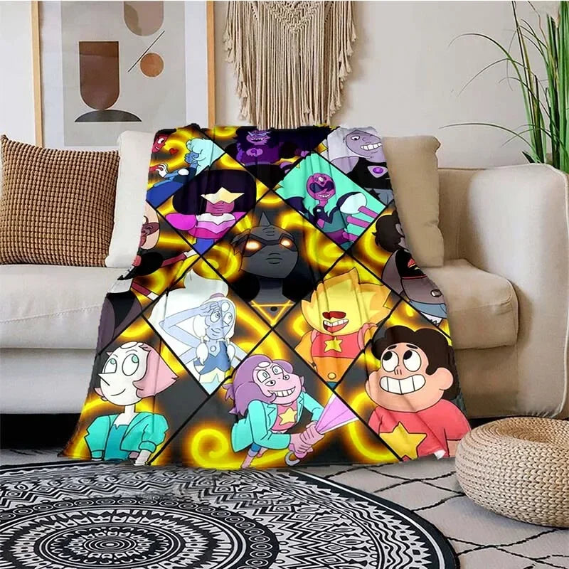 Steven Universe Cute Cartoon Blanket Kid's Warm Flannel Throw Blanket for Bed Bedroom Sofa Travel Picnic Blanket Birthday Gift Pi-Mart