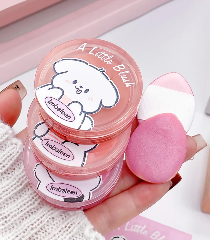 Cat Paw Cream Blush With Thumb Powder Puff Natural Matte Brighten Purple Apricot Rubores Cute Blusher Rouge Korean Dupes Makeup Pi-Mart