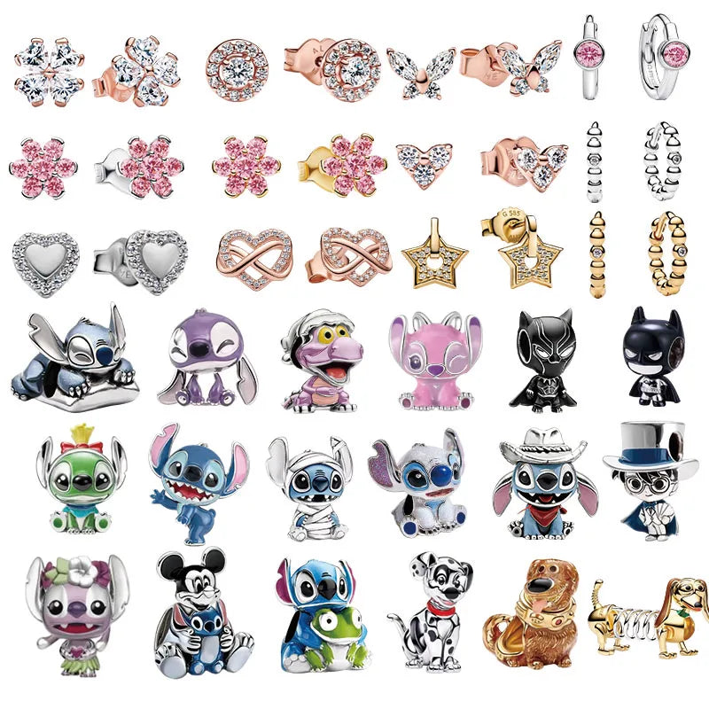 2026 Latest 925 Silver Exquisite Rose Gold Charm Earrings Personalized Pendant Beads, Fashionable Birthday Gift Gifts Pi-Mart