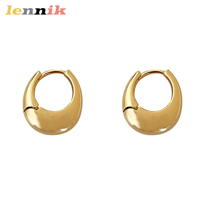 LENNIKOval Elegant Earrings, Women’s 3D Metal Design, Fit for Work/Casual Outfits, Flattering on All Faces, Perfect Gift Choice Pi-Mart