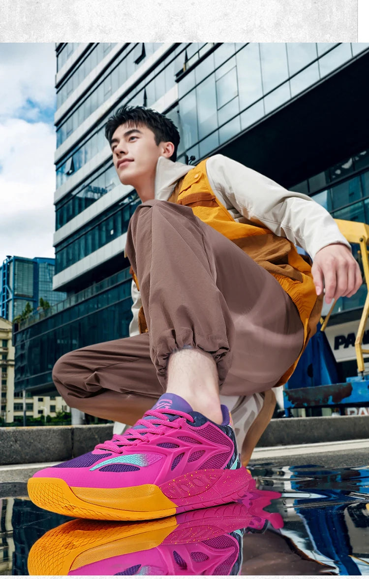 Men's Basketball Shoes Breathable Cushioning Non-Slip Wearable Runing Shoes Gym Training Athletic Basketball Sneakers for Men Pi-Mart