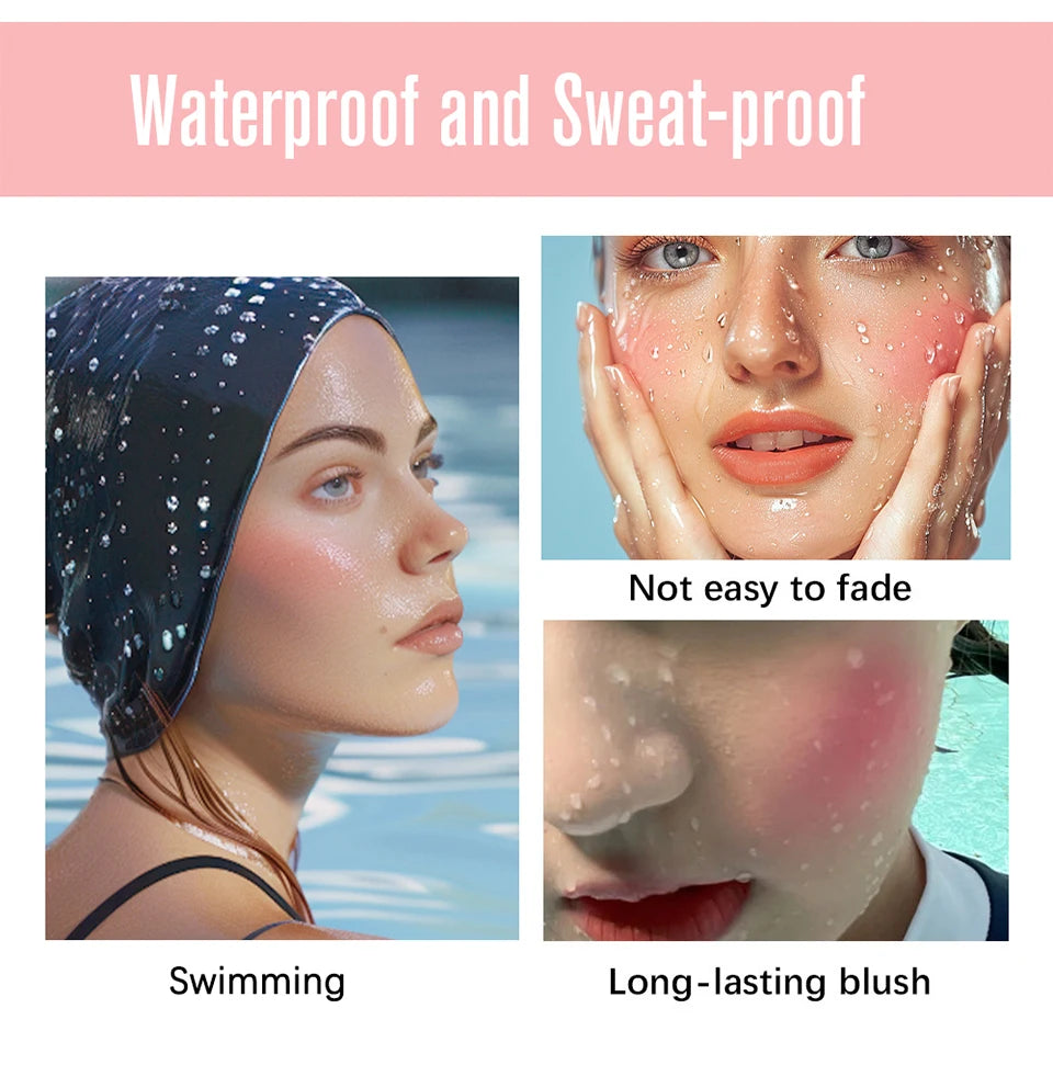 Professional Makeup Powder Blush 12HR Wear Vegan Formula Blusher Makeup Blush in Bar Cosmetics Palette Powder Pink Cream Face Pi-Mart