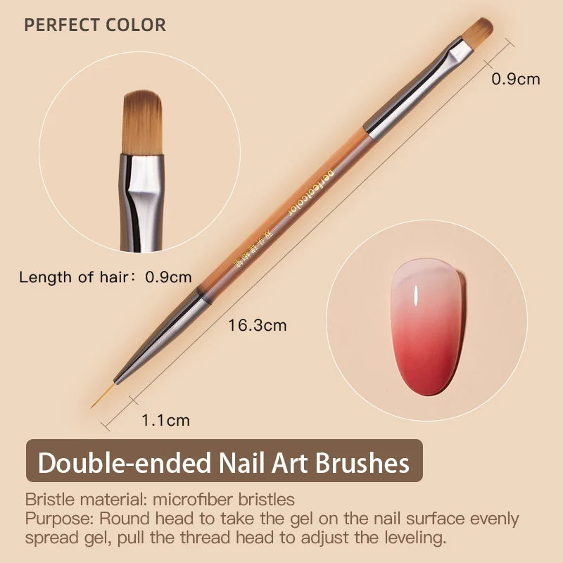 PERFECT COLOR  4-in-1 Builder Nail Gel,20g 12 Colors Rubber Base Gel Polish,Extension for DIY Salon Girls Home,Nail Art Brushes Tri Light Beauty