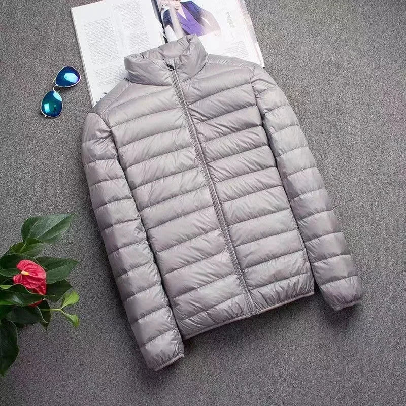 0-10℃ Men's Winter Jacket Ultra Light Duck Down Jackets Portable Hooded Puffer Feather Thin Parkas Windproof Outerwear Coat 5XL LadyShow.Store