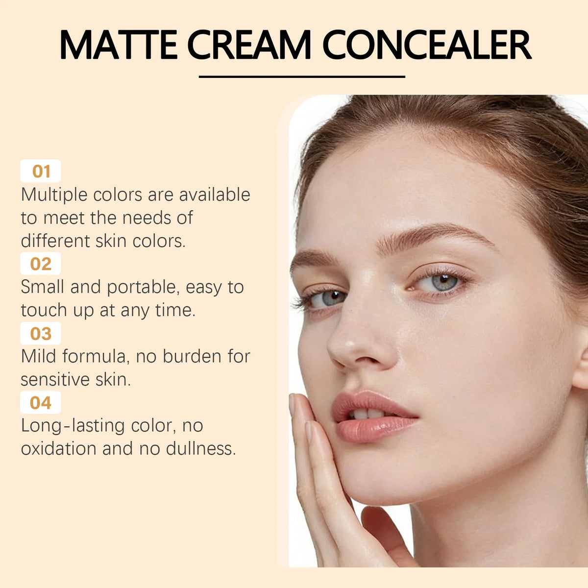 Soft Matte Cream Concealer High Coverage Cover Facial Spots, Acne Scars, Freckles and Tear Troughs Long Lasting Makeup Cosmetics Pi-Mart