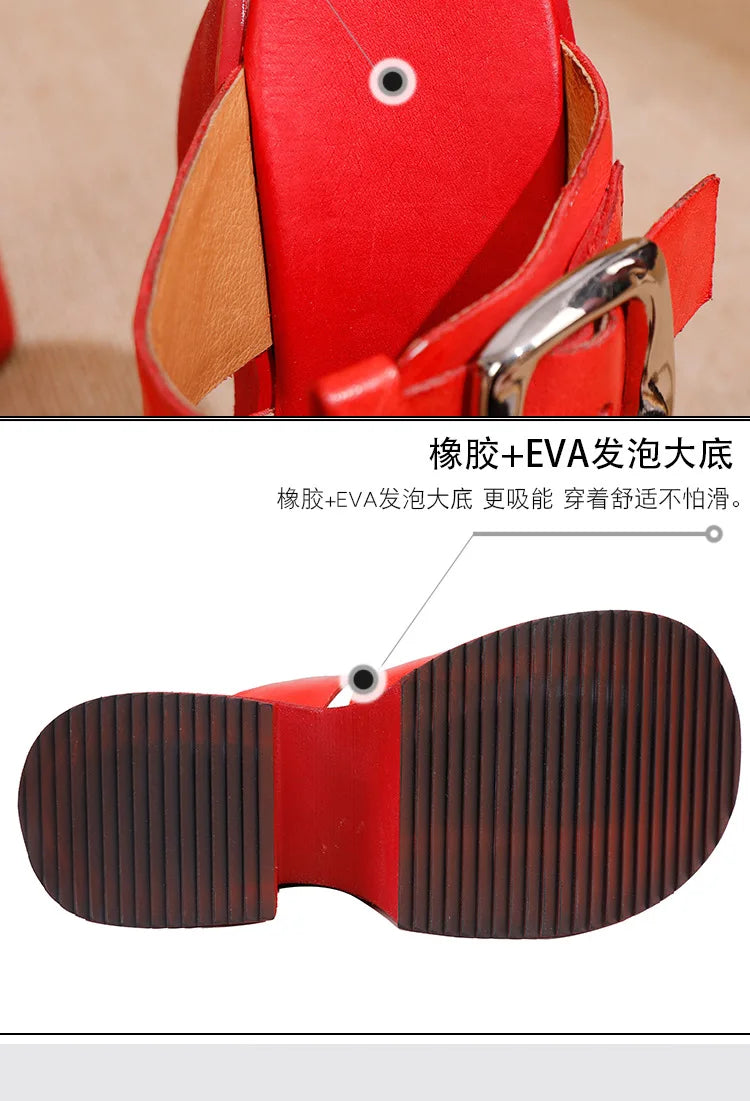 GKTINOO 2026 Summer New Genuine Leather Thick Soled Height Increasing Slippers Fashionable Women's Super High Heels Sandals Pi-Mart