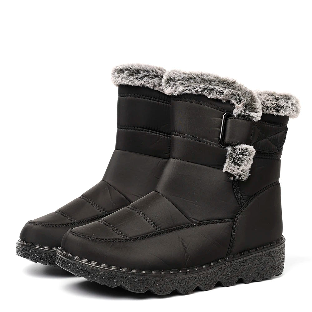 Winter Women Boots Waterproof Snow Boots Plus Size Casual Platform Ankel Boots Warm Fur Women Shoes Antislip Fashion Cotton Shoe Pi-Mart