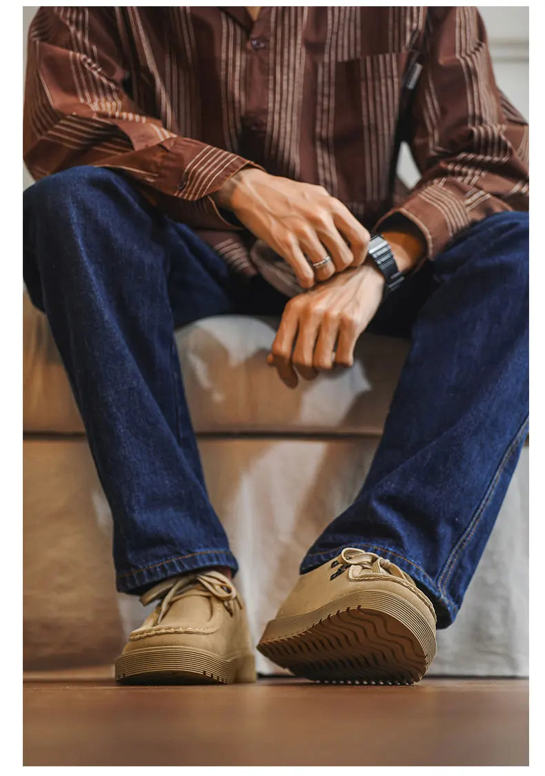 Men Thick Soled Sneakers Fashion Spring/Autumn Soft Board Shoes Personalized Trend Versatile Multi Functional Men Casual Shoes Pi-Mart