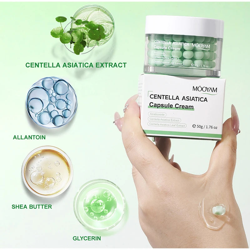 Korean Care Capsule Face Cream With Centella & Astaxanthin, Grape Seed Antioxidant Moisturizer, Soothing Barrier Care Skincare Pi-Mart