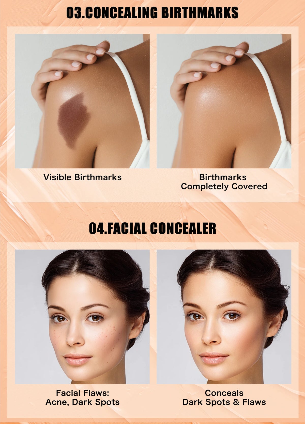 Face Foundation Contour Stick Long-wear Lightweight Brighten Stick Face Concealer Blemish Contouring Beauty Makeup Pi-Mart