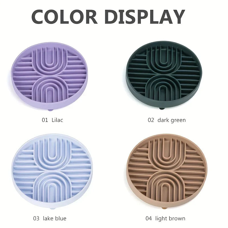 Silicone Dog Bowl Slow Feeder with Suction Cup Slow Feeding Pad Dog Licking Pad Anxiety-relieving Utensils Pet Supplies Bowls Pi-Mart