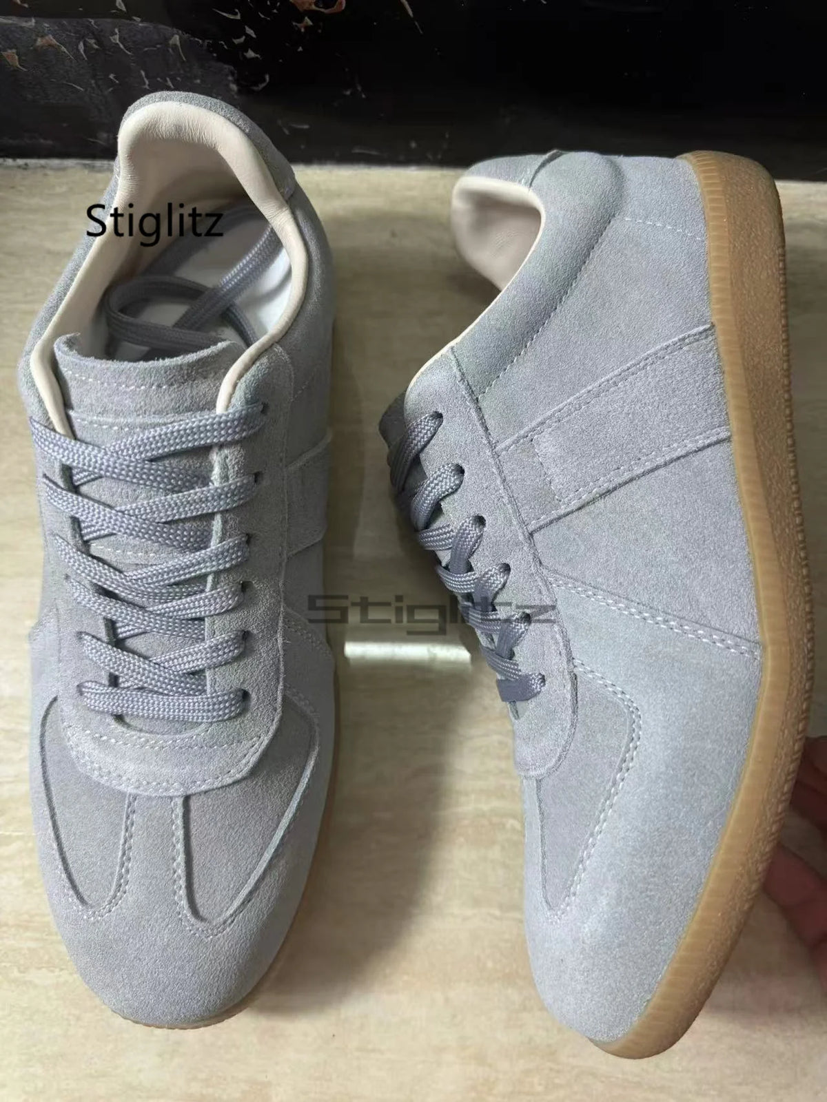 Sports Flat Casual Couple Shoes Men Women Classic Trendy Versatile Suede Leather Lace Up Sneakers Spring Autumn Training Shoes Pi-Mart