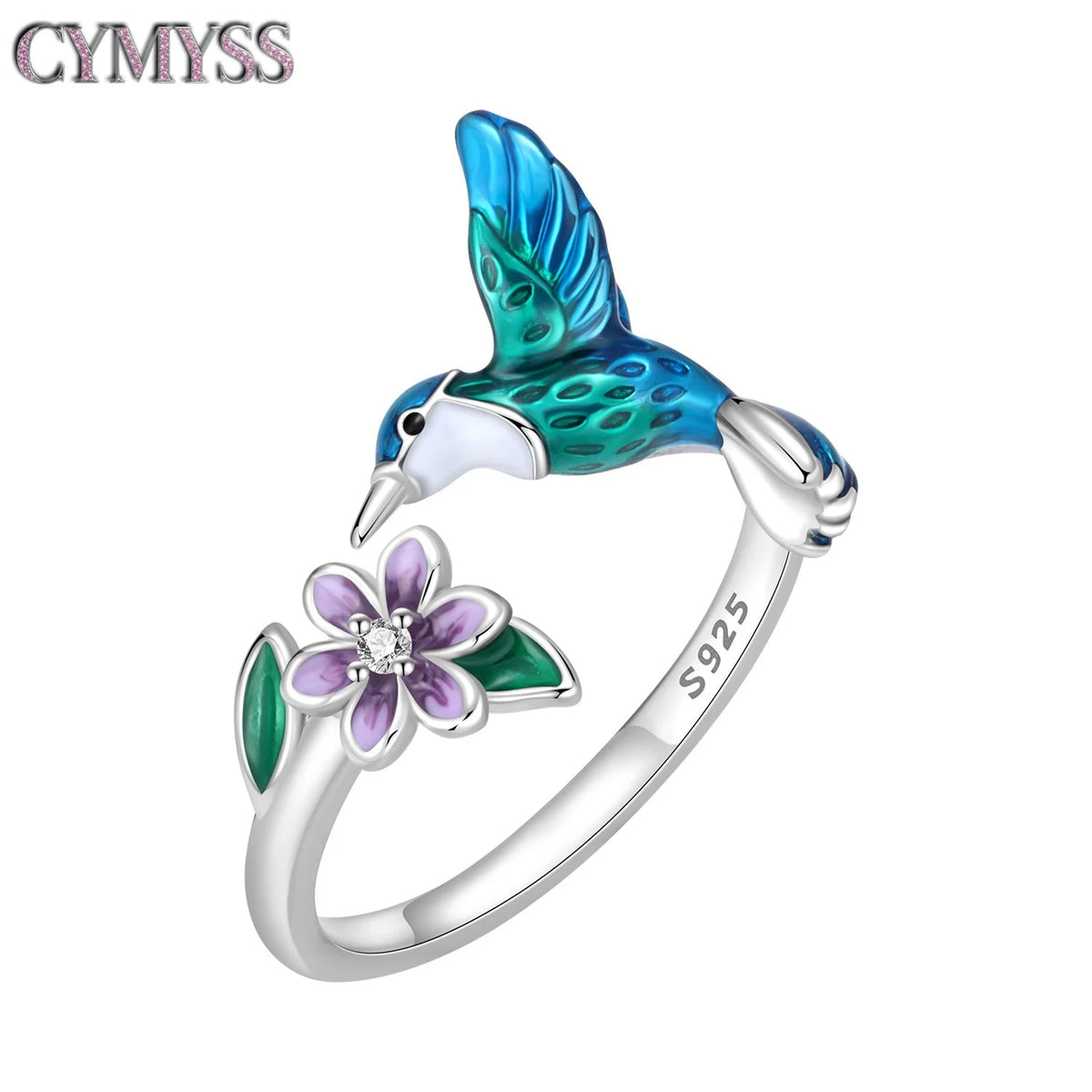 Original 925 Sterling Silver Open Ring Exquisite Panda Dolphin Adjustable Ring Original Daily Fine Jewelry Women Birthday Gifts Pi-Mart