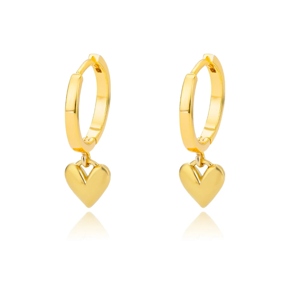Hollow Zircon Heart Earrings For Women Stainless Steel Gold Color Heart Earring Luxury Wedding Couple Jewelry Gift Free Shipping Pi-Mart