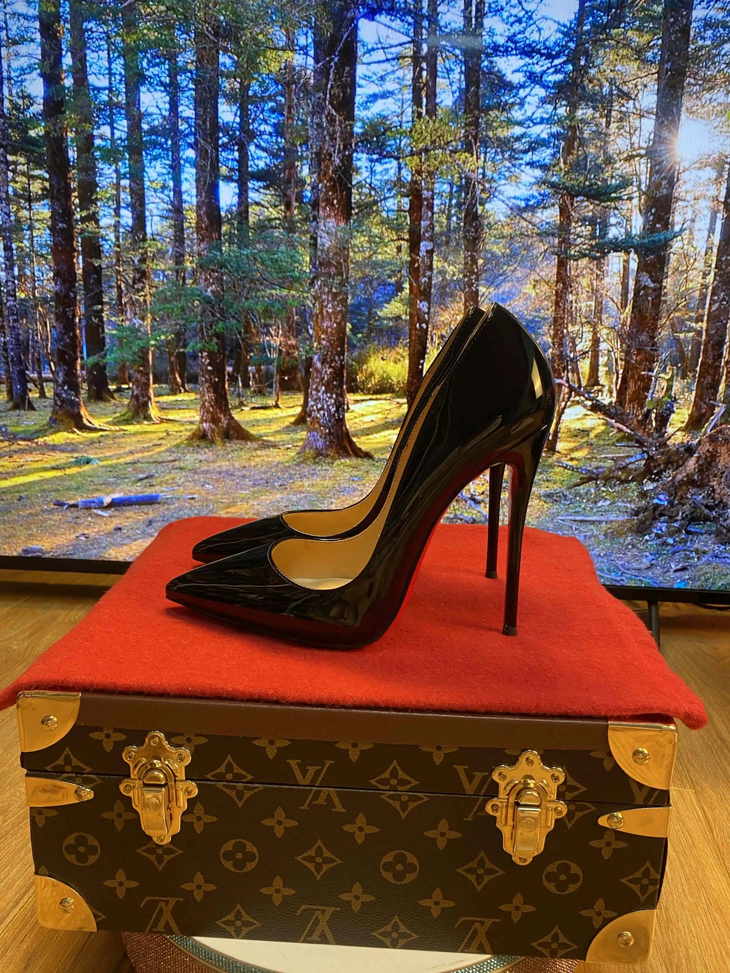 New Shallow Classic Patent Leather 12cm Fashionable and Versatile Work High Heels Nude 10cm Thin Heel Plus Size 33-46 LadyShow.Store